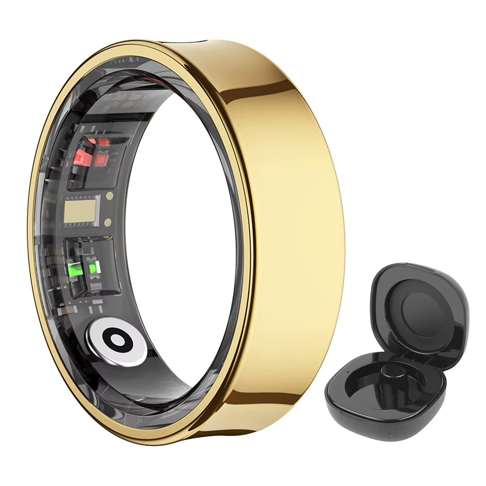 R09 Smart Ring Heart Rate Blood Oxygen Sleep Monitoring Sleep Ring with Charging Case Body Temperature Health and Sleep Monitor