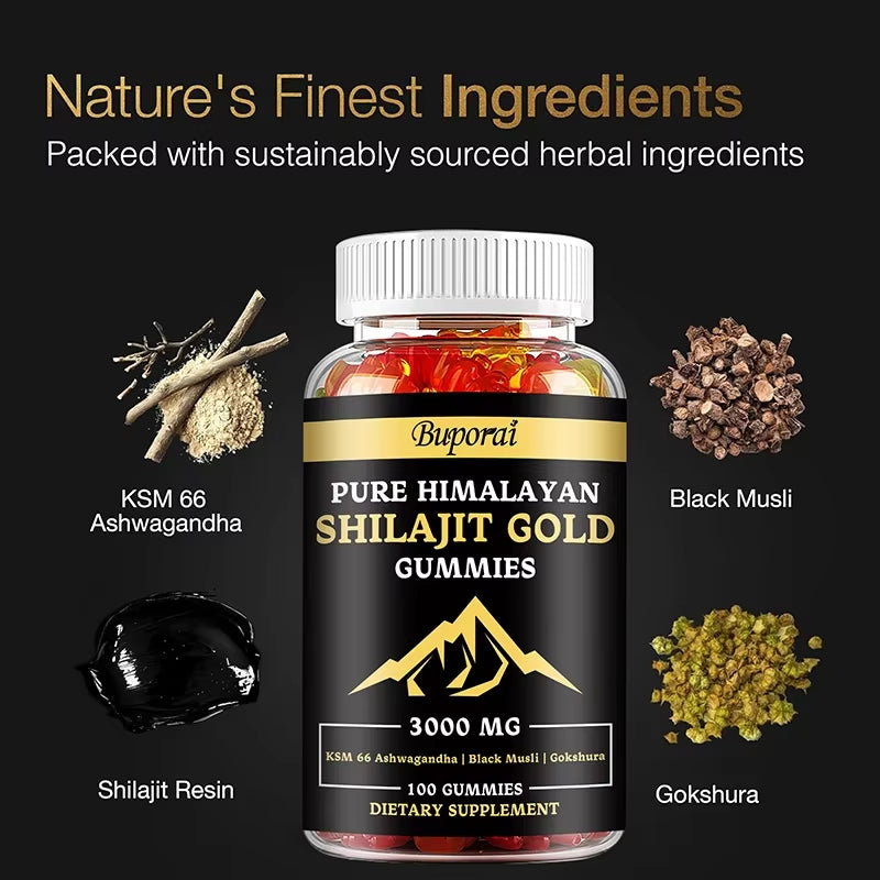 Shilajit Gummies - Improves Mood, Immunity, Skin and Digestive Health, Boosts Energy