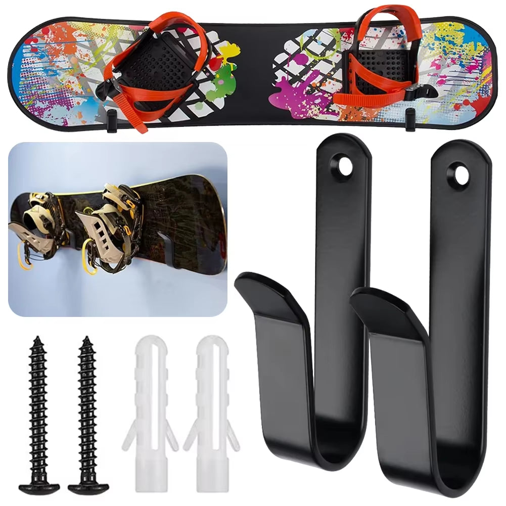 2Pcs Horizontal Snowboard Wall Mount Clips Snowboard Wall Mount Clips Snowboard Wall Hanger for Ski Board Longboard