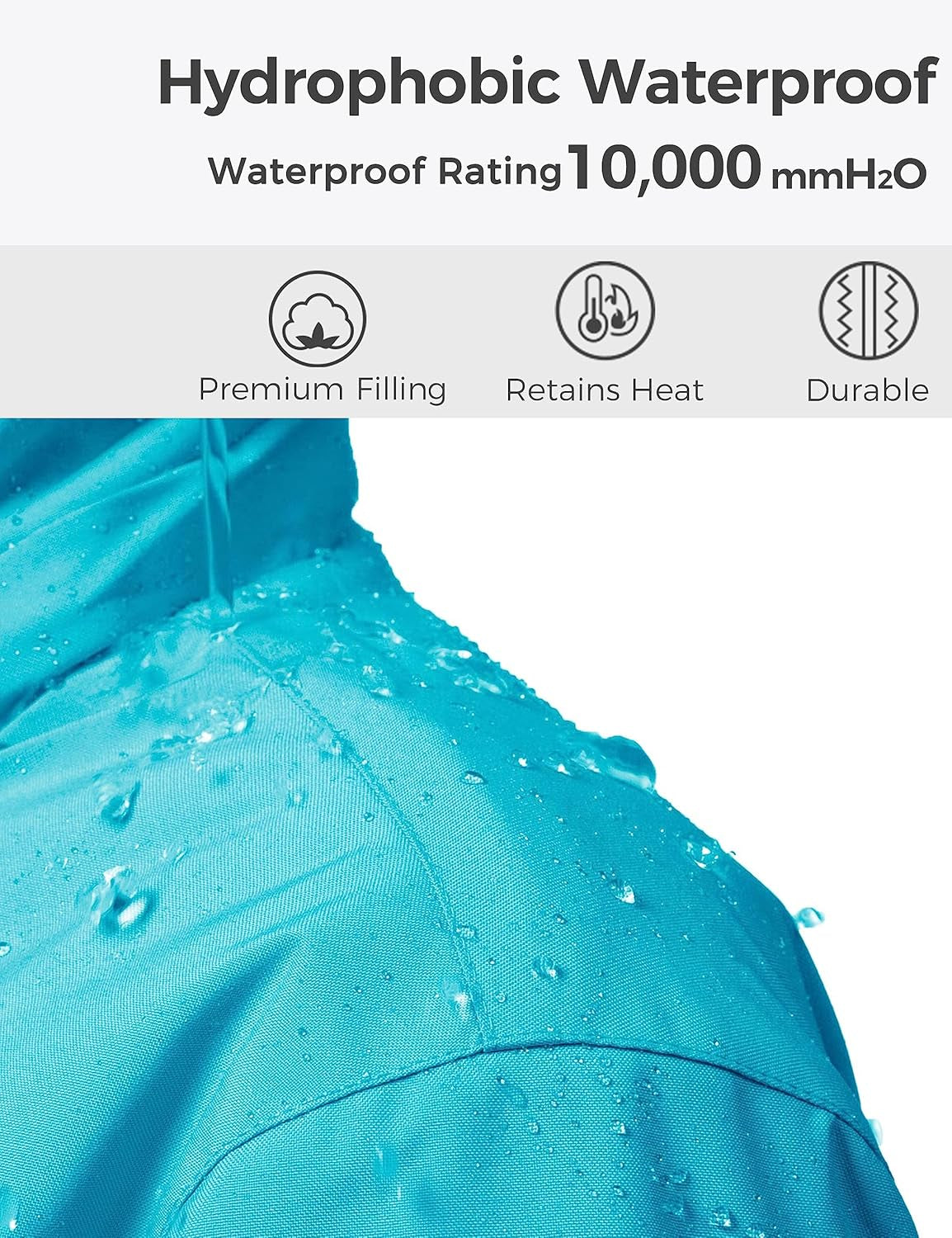 Girls' Waterproof Winter Coat Fleece Ski Jacket Hooded Snow Coat Warm Raincoat Outerwear