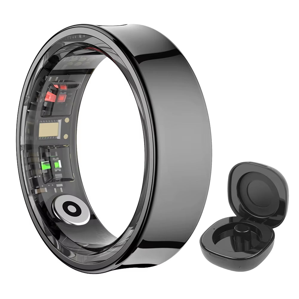 R09 Smart Ring Heart Rate Blood Oxygen Sleep Monitoring Sleep Ring with Charging Case Body Temperature Health and Sleep Monitor