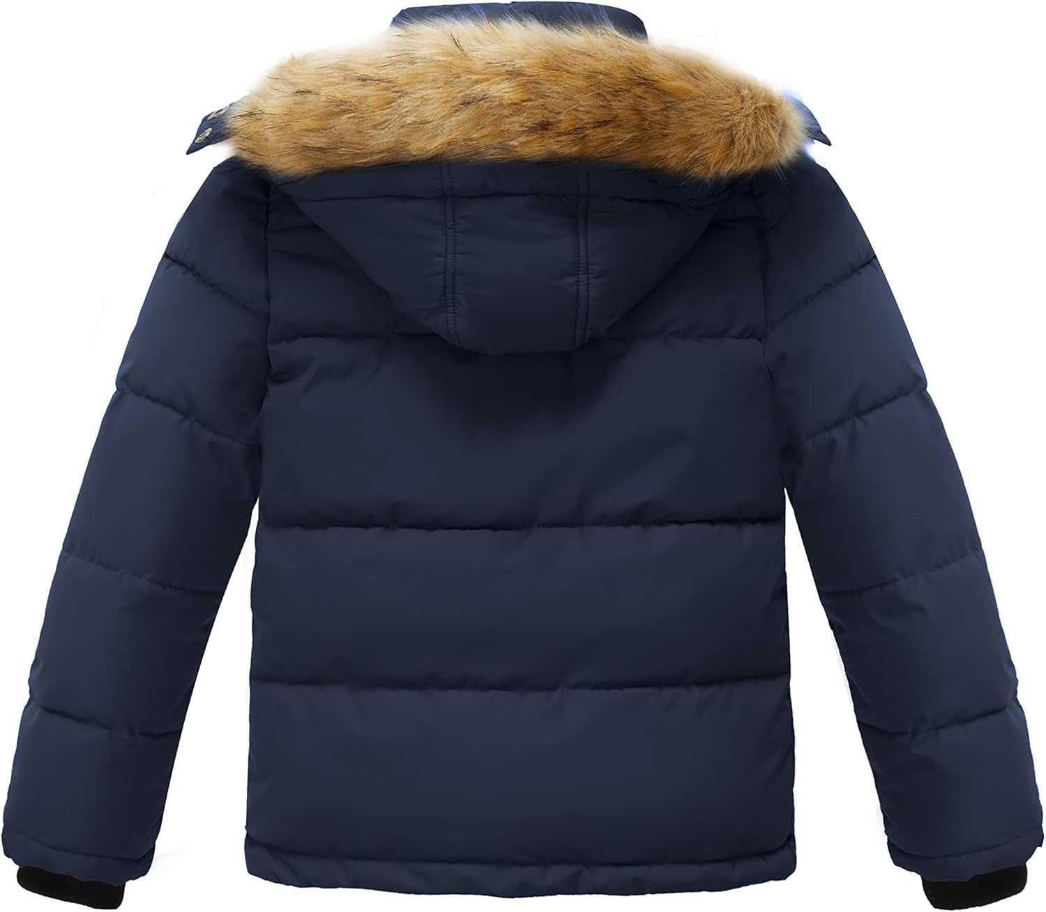 Boys' Winter Coat Warm Puffer Coat Waterproof Winter Jacket with Faux Fur Hood