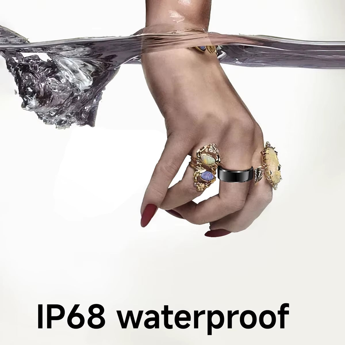 Heart Rate Tracking Sleep Pedometer Blood Oxygen Monitoring Waterproof Sports Smart Ring