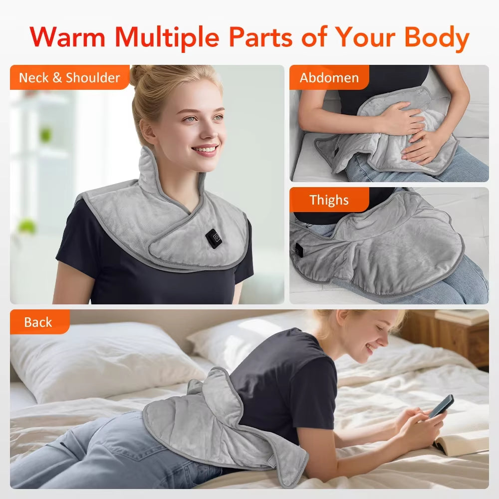 Electric Heating Shoulder Neck Pad Cervical Wrap 3 Gears Thermal Compress Shawl Warm Back Shoulder Warm Winter