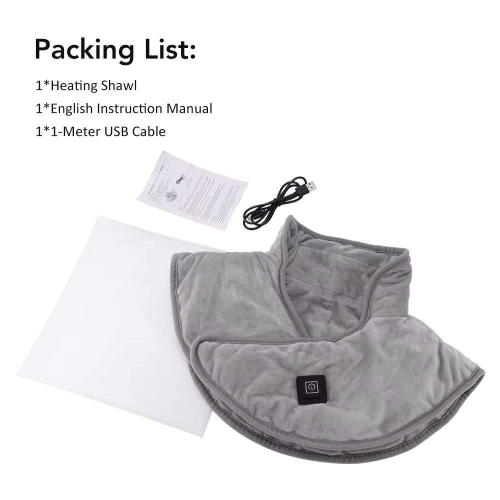 Electric Heating Shoulder Neck Pad Cervical Wrap 3 Gears Thermal Compress Shawl Warm Back Shoulder Warm Winter