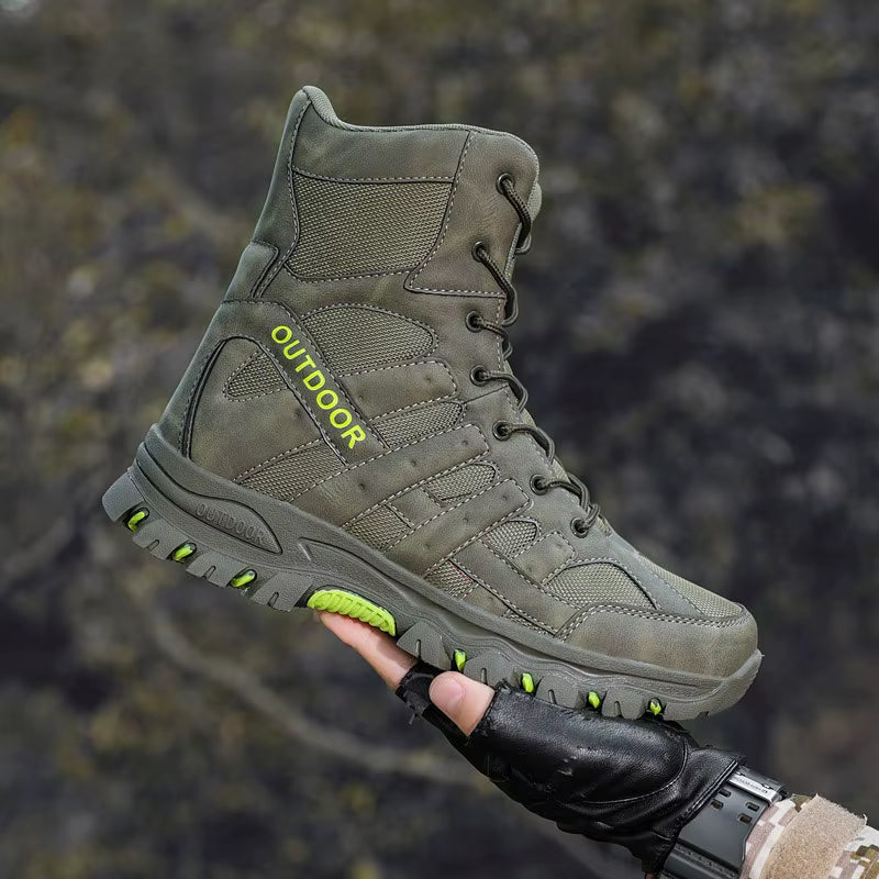 Qlfashion Outdoor Mens High-Top Adult Tactical Desert Mountaineering Cross-Country