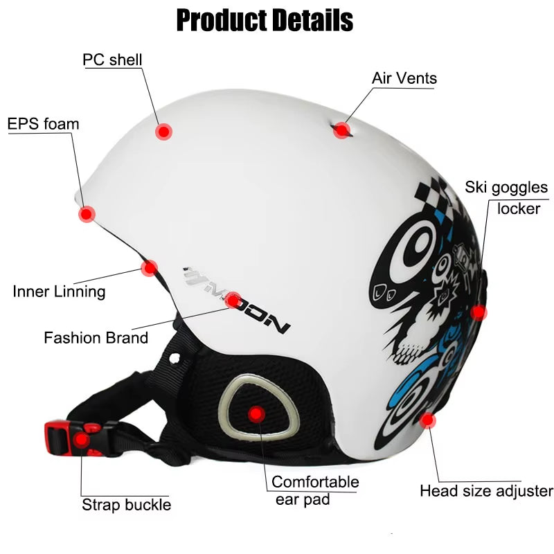 Hot Sale Ski Helmet Integrally-Molded Skiing Helmet for Adult and Kids Snow Helmet Safety Skateboard Ski Snowboard Helmet