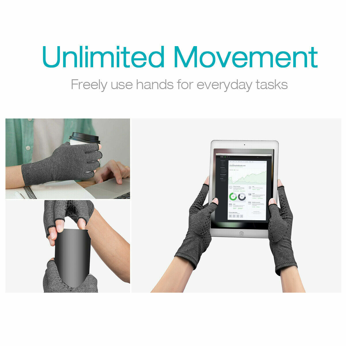 Copper Compression Gloves Medical Arthritis Pain Relief Hand Support Brace USA