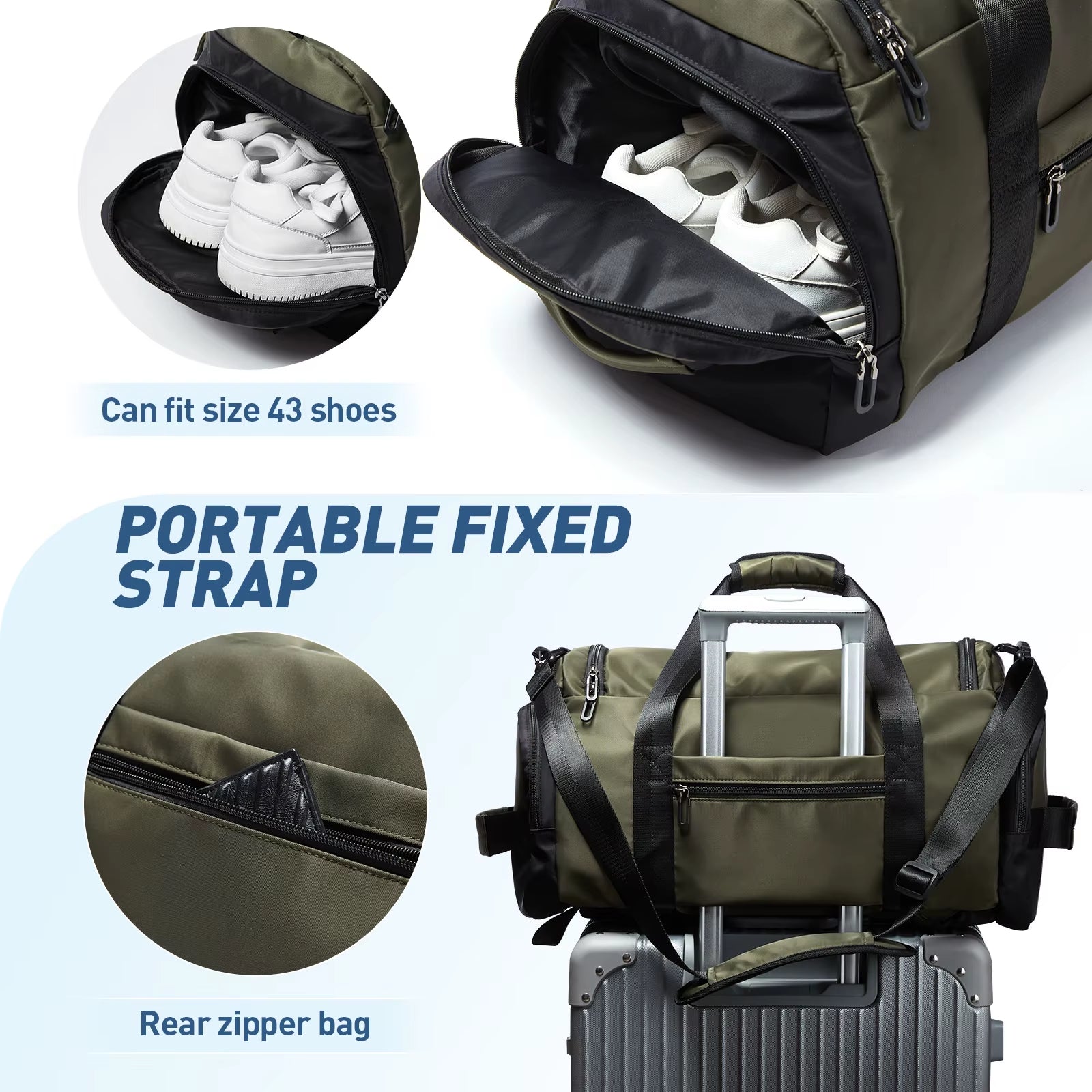 MOYYI Unisex Large Capacity Oxford Duffel Bag Outdoor National Carry on Backpack Men Zipper Sports Travel Bags Fitness Gym Bags