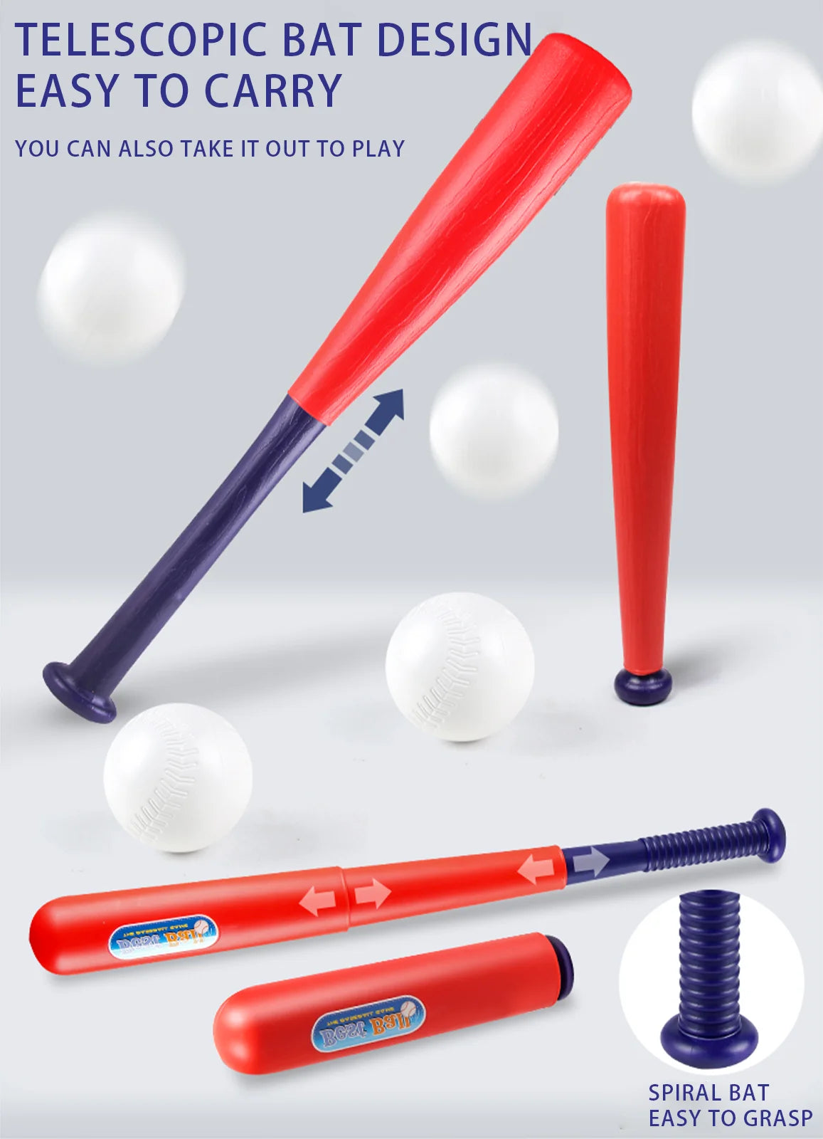 3 in 1 T Ball Set - Adjustable Height, Hanging Tee Ball Set with Automatic Pitching Machine/4 Balls/Retractable Bat, T Ball Stand Suit for Outdoor, Sport Toys Gifts for Kids Boys Age 3+